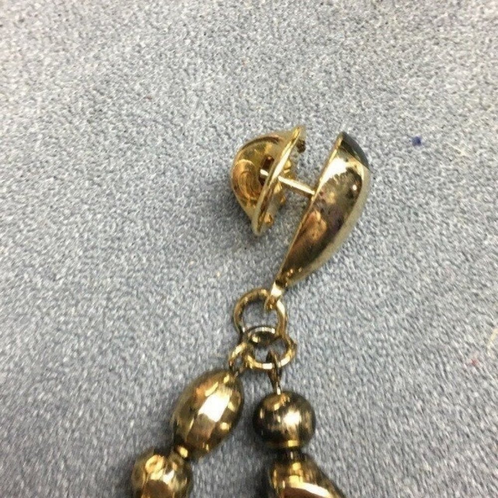 Collar Tack Pin Gold Necklace As Is Heart Lock Key Dangle Diamond Retro BoHo - Picture 5 of 9
